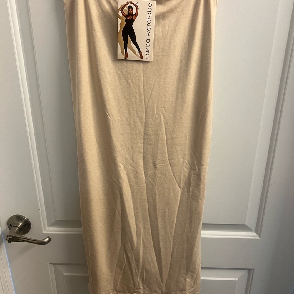 Naked Wardrobe Cream Pencil Skirt Ruched